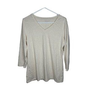 Amazon Essentials 3/4 Length Sleeve Top Cream Large
